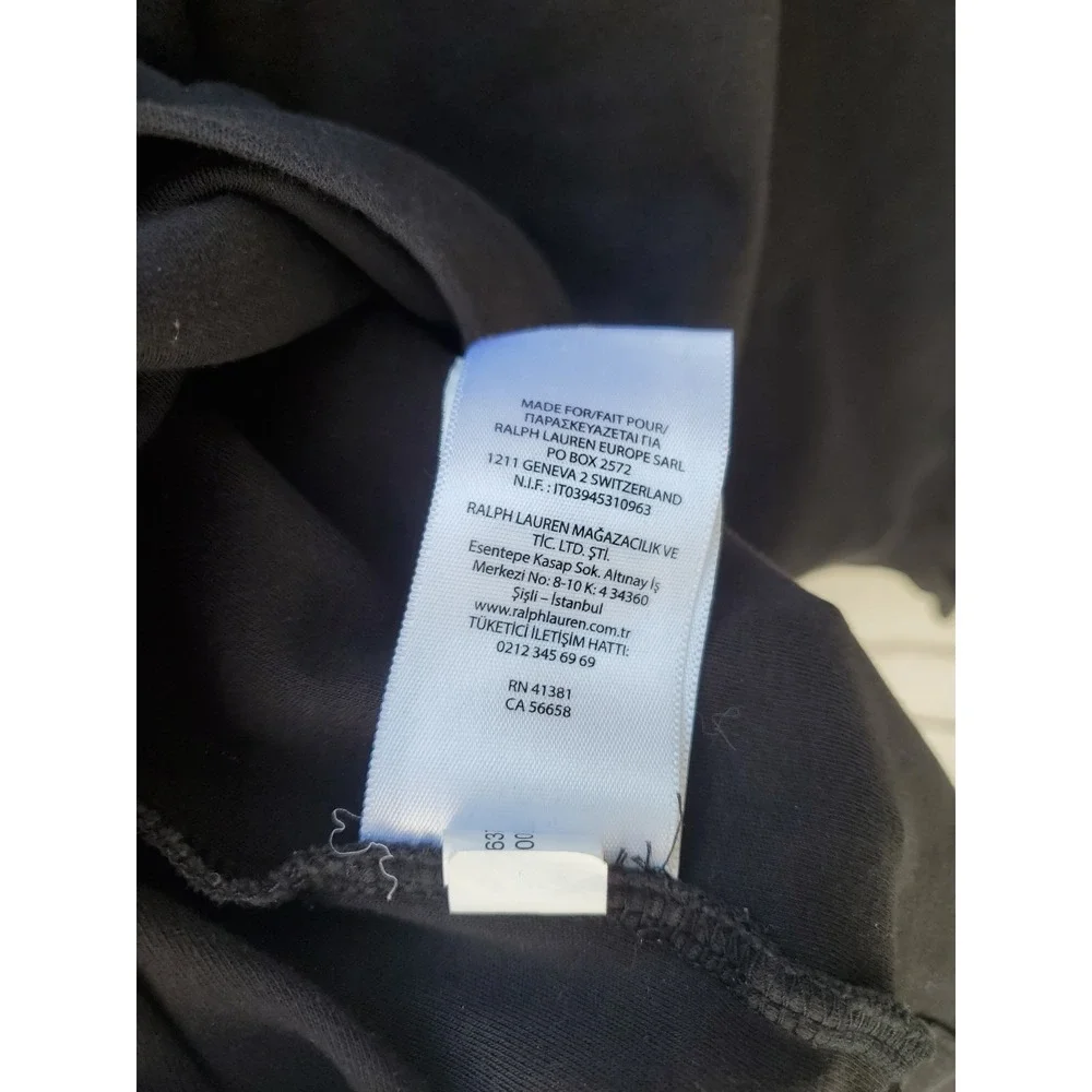 Polo Ralph Lauren Black Polo White Pony Logo Classic Fit Size Large